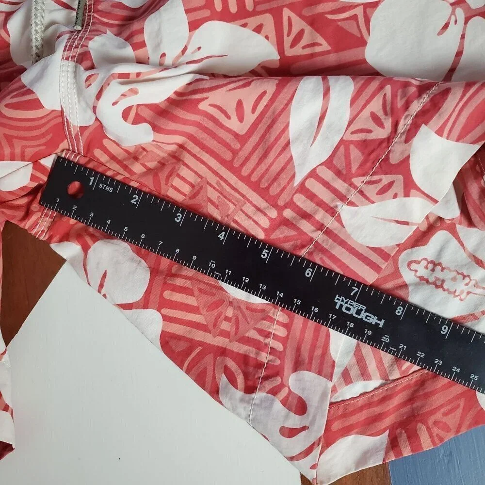 Tommy Bahama Swim Trunks Mens Large L/XL‎ 43x7 Red White Beach Tropical Hawaiian